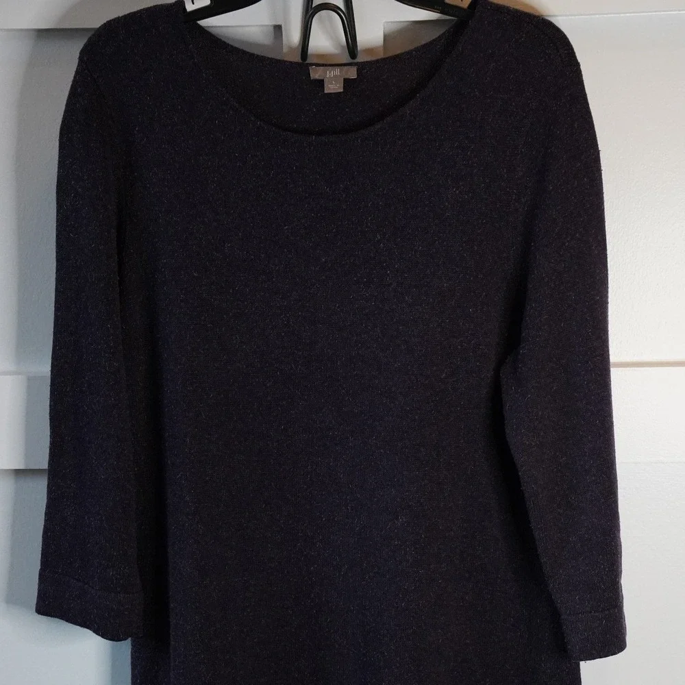 J. Jill, Silk Blend Knit Dress‎ Speckled 3/4 Sleeve Purple Size Large
